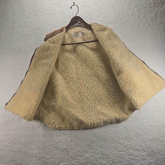 Vintage Carhartt Vest Mens XL Brown 6SV Sherpa Lined Full Zip Canvas - Picture 7 of 11